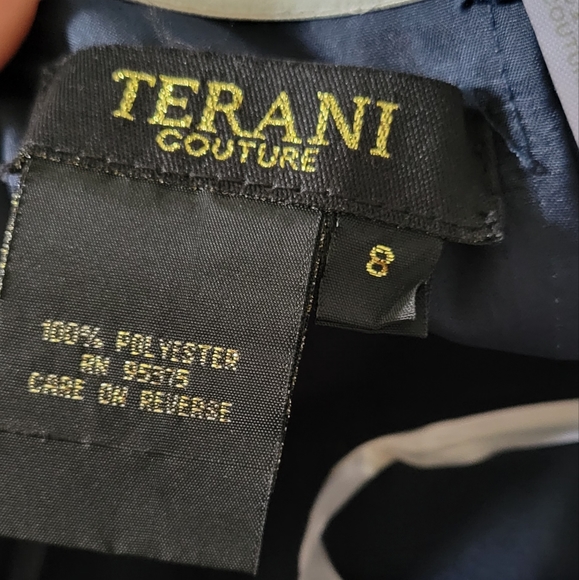 (B) Terani couture blue sparkly sequin Dress size 8, cocktail dress - Picture 5 of 7